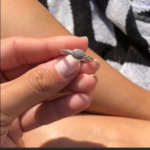 Petite Pave Oval Ring with Diamonds